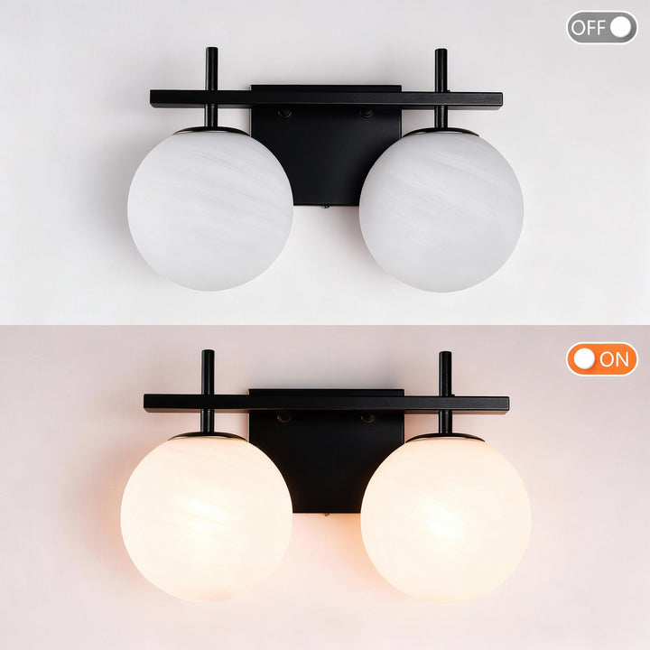 Nimbus Bathroom Vanity Light With Round Shape Cloud Glass Shade #29015