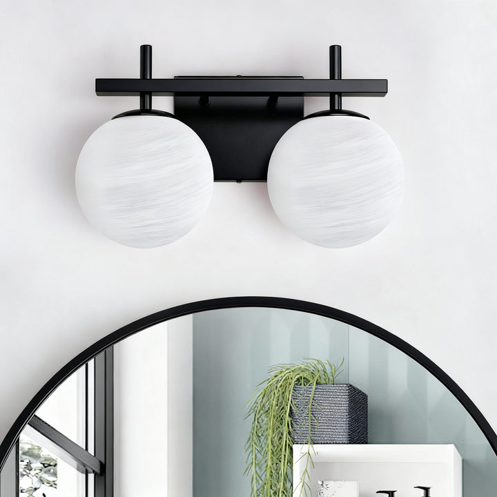 Nimbus Bathroom Vanity Light With Round Shape Cloud Glass Shade #29015