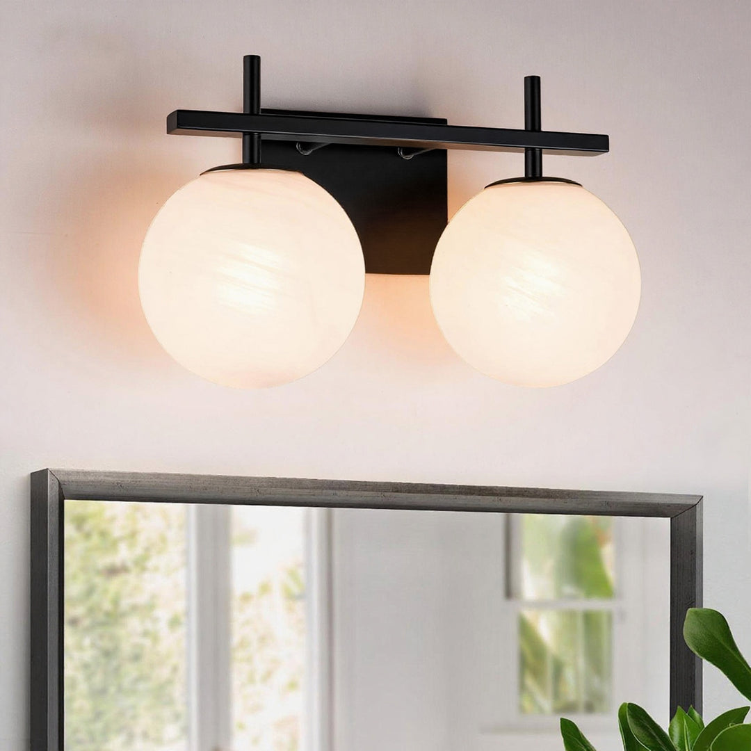 Nimbus Bathroom Vanity Light With Round Shape Cloud Glass Shade #29015