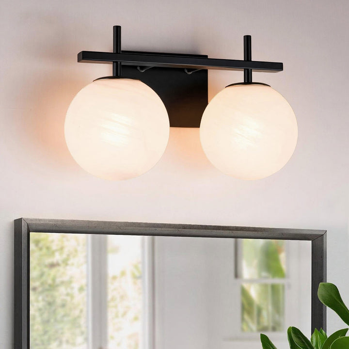 Nimbus Bathroom Vanity Light With Round Shape Cloud Glass Shade #29015