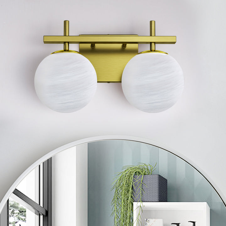 Nimbus Bathroom Vanity Light With Round Shape Cloud Glass Shade #29015