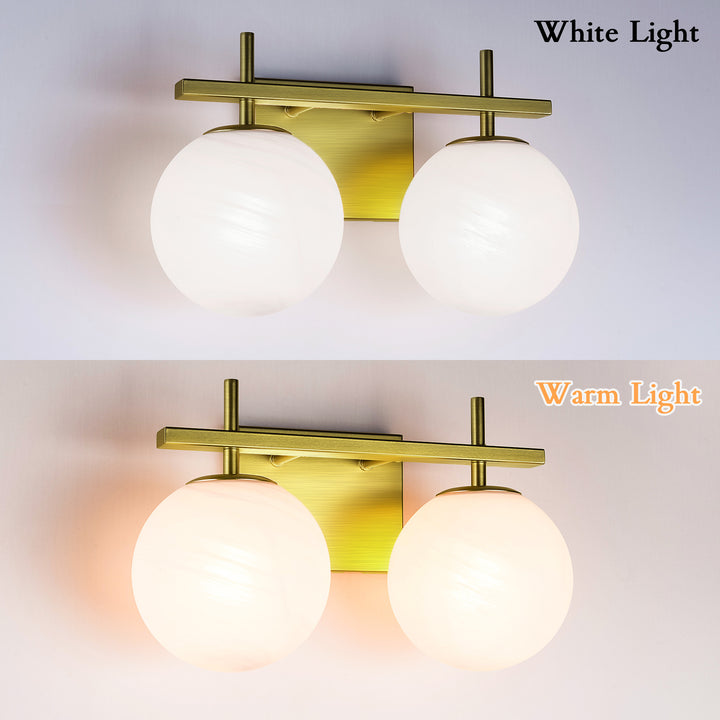 Nimbus Bathroom Vanity Light With Round Shape Cloud Glass Shade #29015