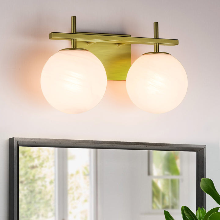 Nimbus Bathroom Vanity Light With Round Shape Cloud Glass Shade #29015