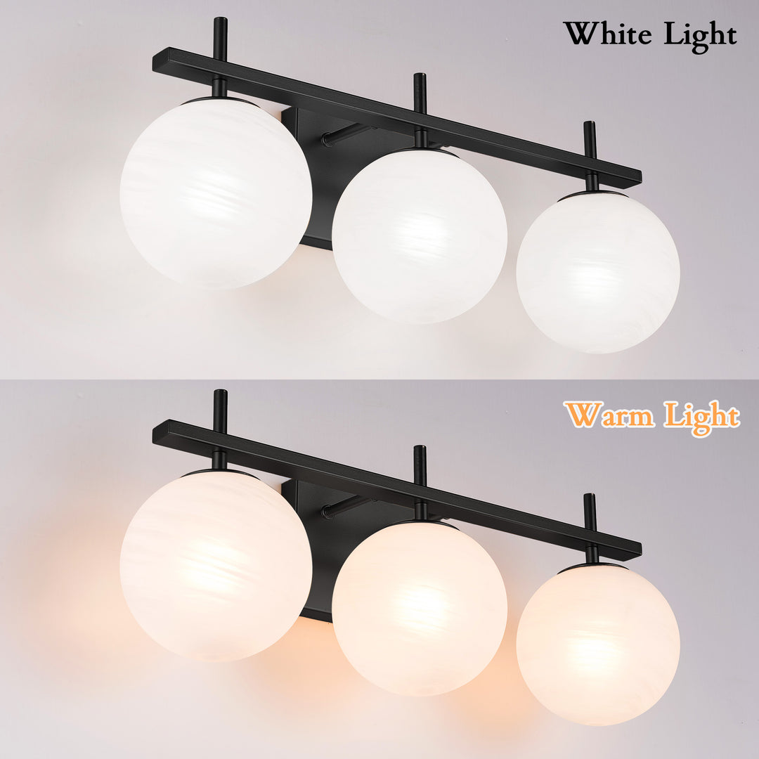 Nimbus Bathroom Vanity Light With Round Shape Cloud Glass Shade #29015