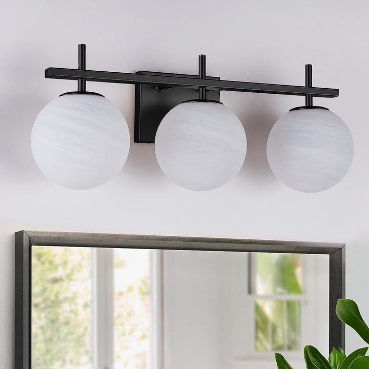 Nimbus Bathroom Vanity Light With Round Shape Cloud Glass Shade #29015