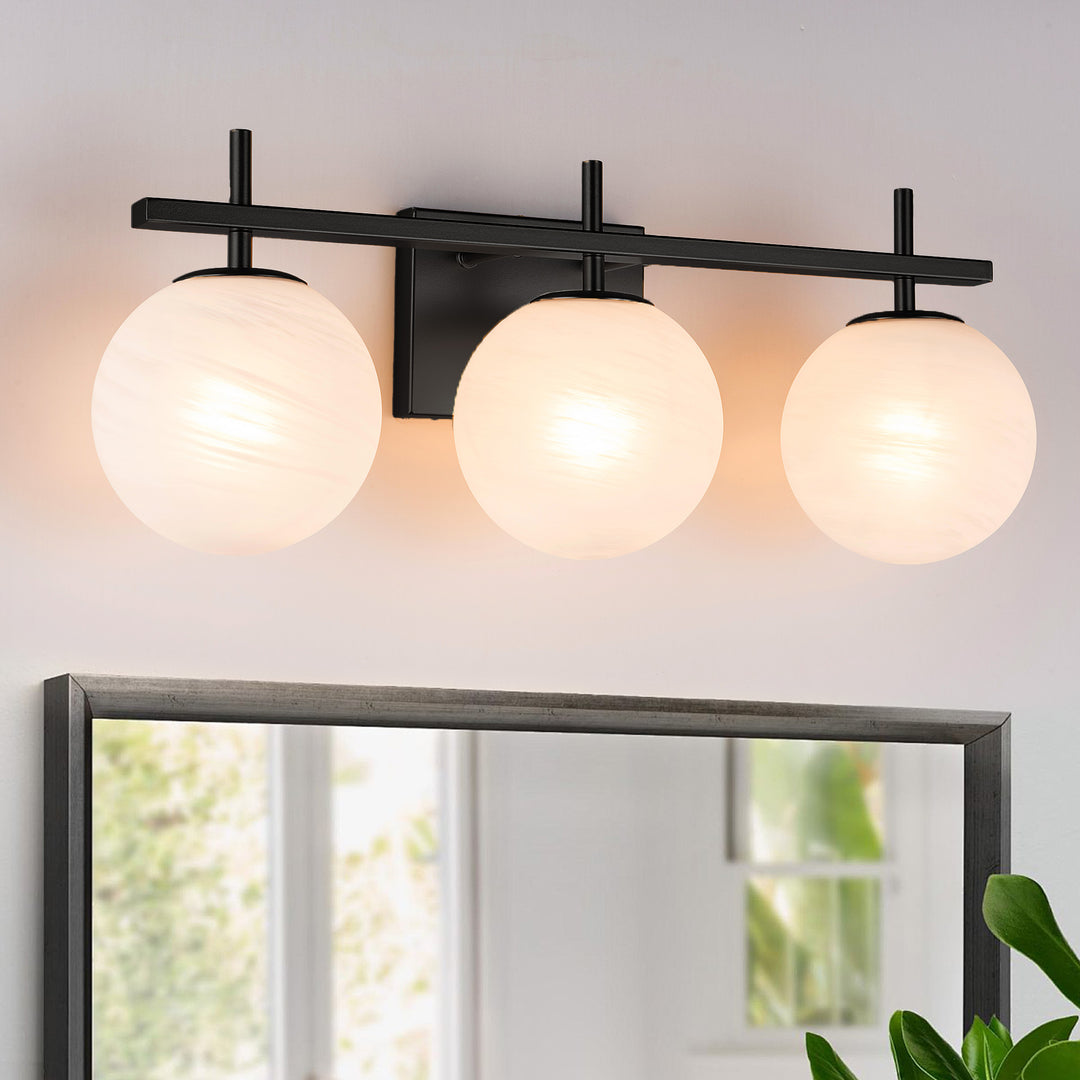 Nimbus Bathroom Vanity Light With Round Shape Cloud Glass Shade #29015