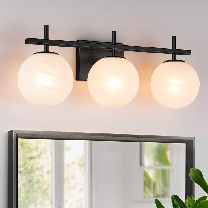 Nimbus Bathroom Vanity Light With Round Shape Cloud Glass Shade #29015