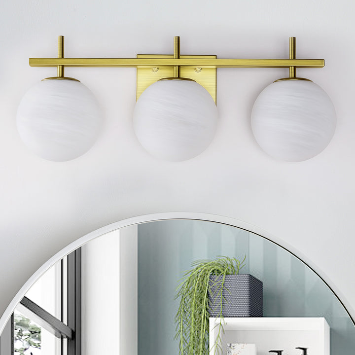 Nimbus Bathroom Vanity Light With Round Shape Cloud Glass Shade #29015