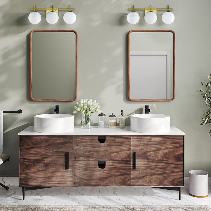 Nimbus Bathroom Vanity Light With Round Shape Cloud Glass Shade #29015