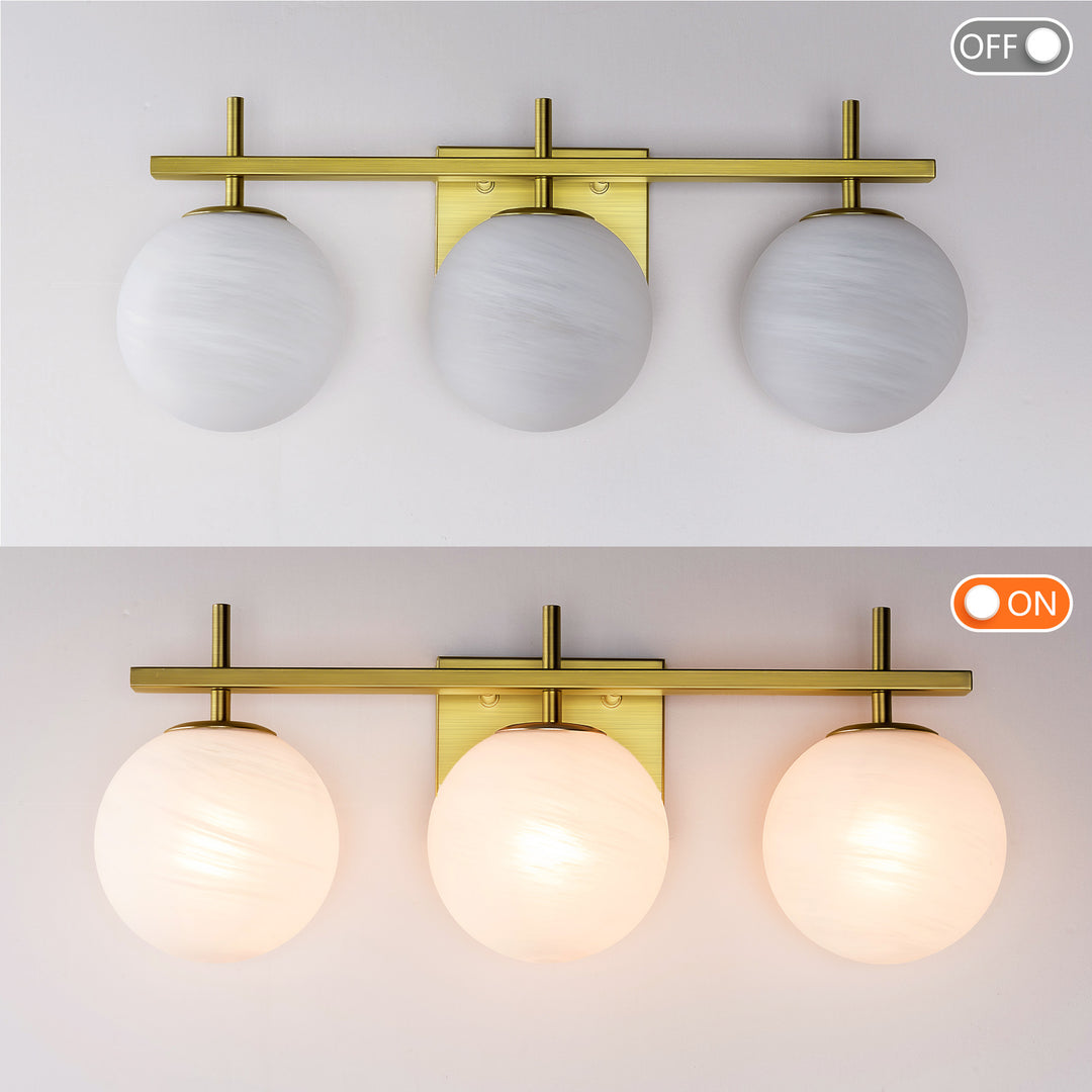 Nimbus Bathroom Vanity Light With Round Shape Cloud Glass Shade #29015