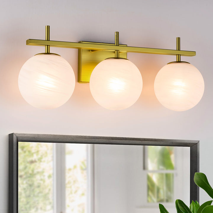 Nimbus Bathroom Vanity Light With Round Shape Cloud Glass Shade #29015