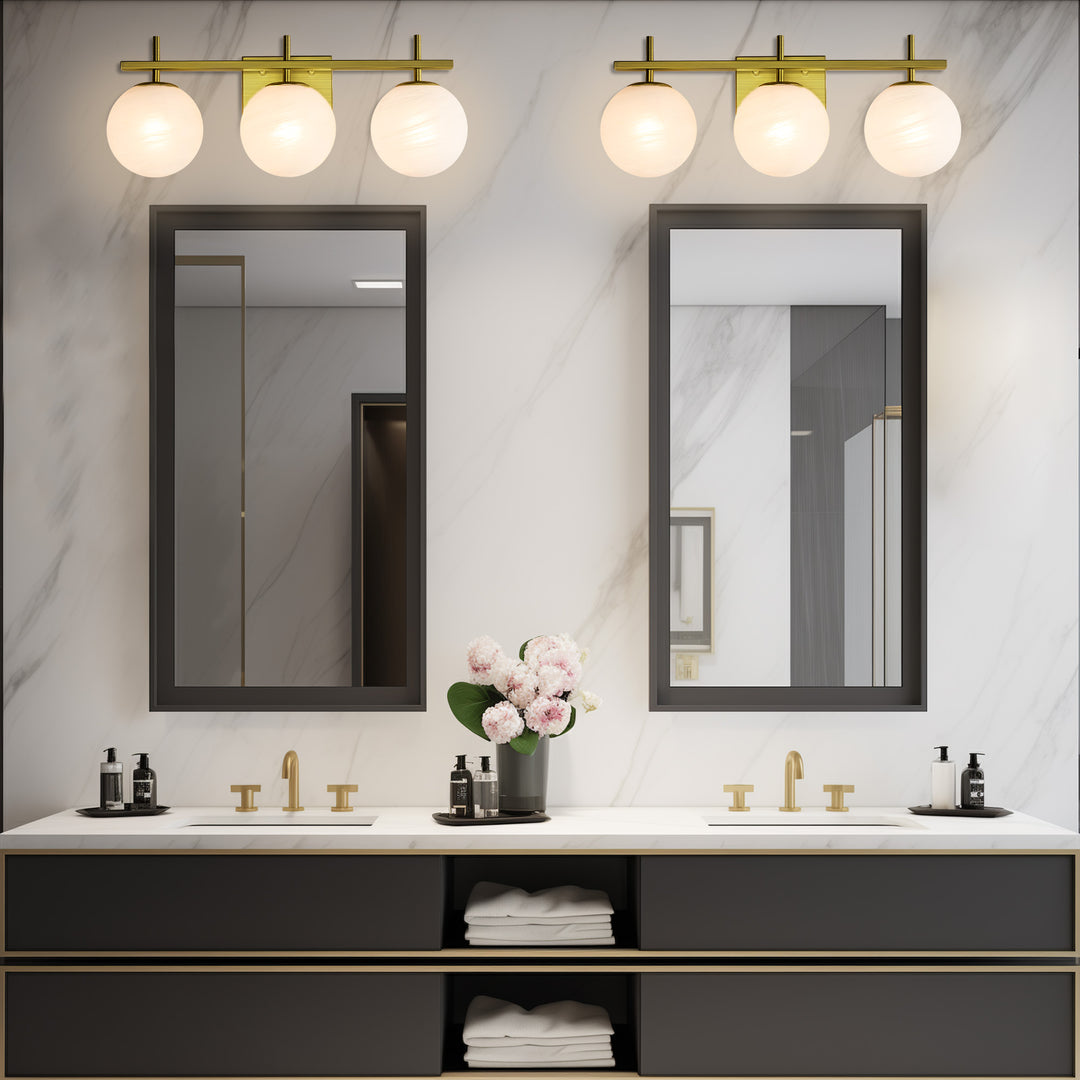 Nimbus Bathroom Vanity Light With Round Shape Cloud Glass Shade #29015