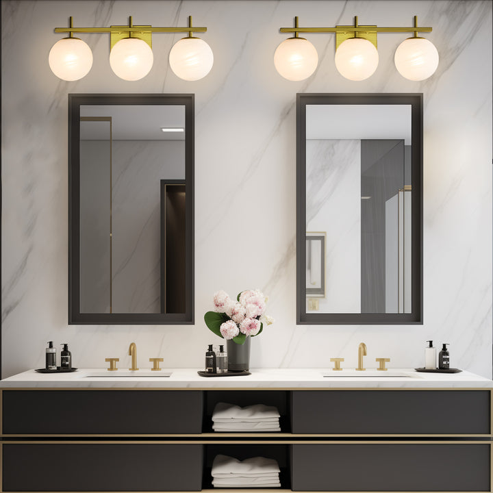 Nimbus Bathroom Vanity Light With Round Shape Cloud Glass Shade #29015