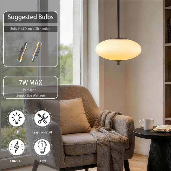 Nimbus 1 - Light Dimmable Modern Glass Led Pendant Light For Hallway/Kitchen Island #29018