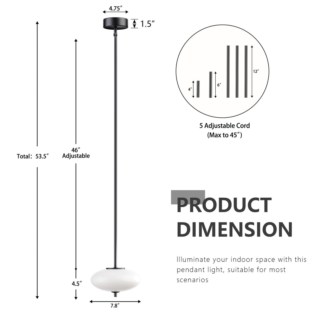 Nimbus 1 - Light Dimmable Modern Glass Led Pendant Light For Hallway/Kitchen Island #29018