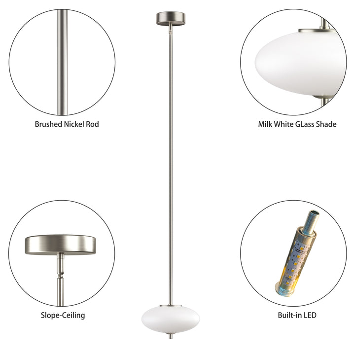 Nimbus 1 - Light Dimmable Modern Glass Led Pendant Light For Hallway/Kitchen Island #29018