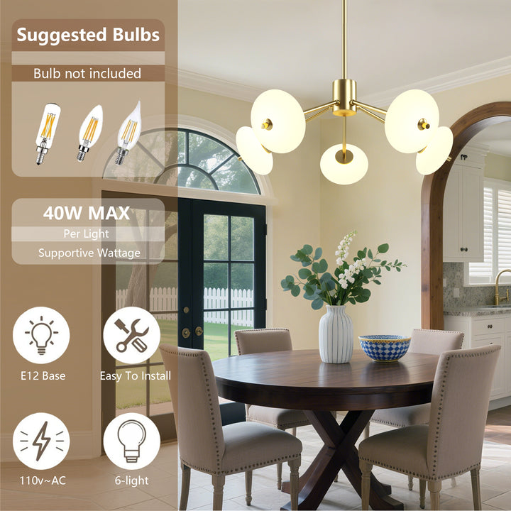 Nimbus 5 - Light Dimmable Modern Glass Led Chandelier For Hallway/Kitchen Island #29018