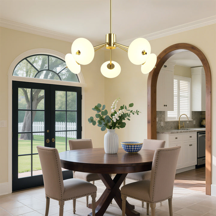 Nimbus 5 - Light Dimmable Modern Glass Led Chandelier For Hallway/Kitchen Island #29018