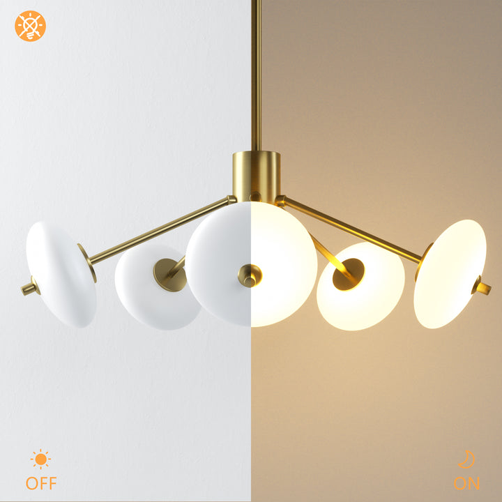Nimbus 5 - Light Dimmable Modern Glass Led Chandelier For Hallway/Kitchen Island #29018