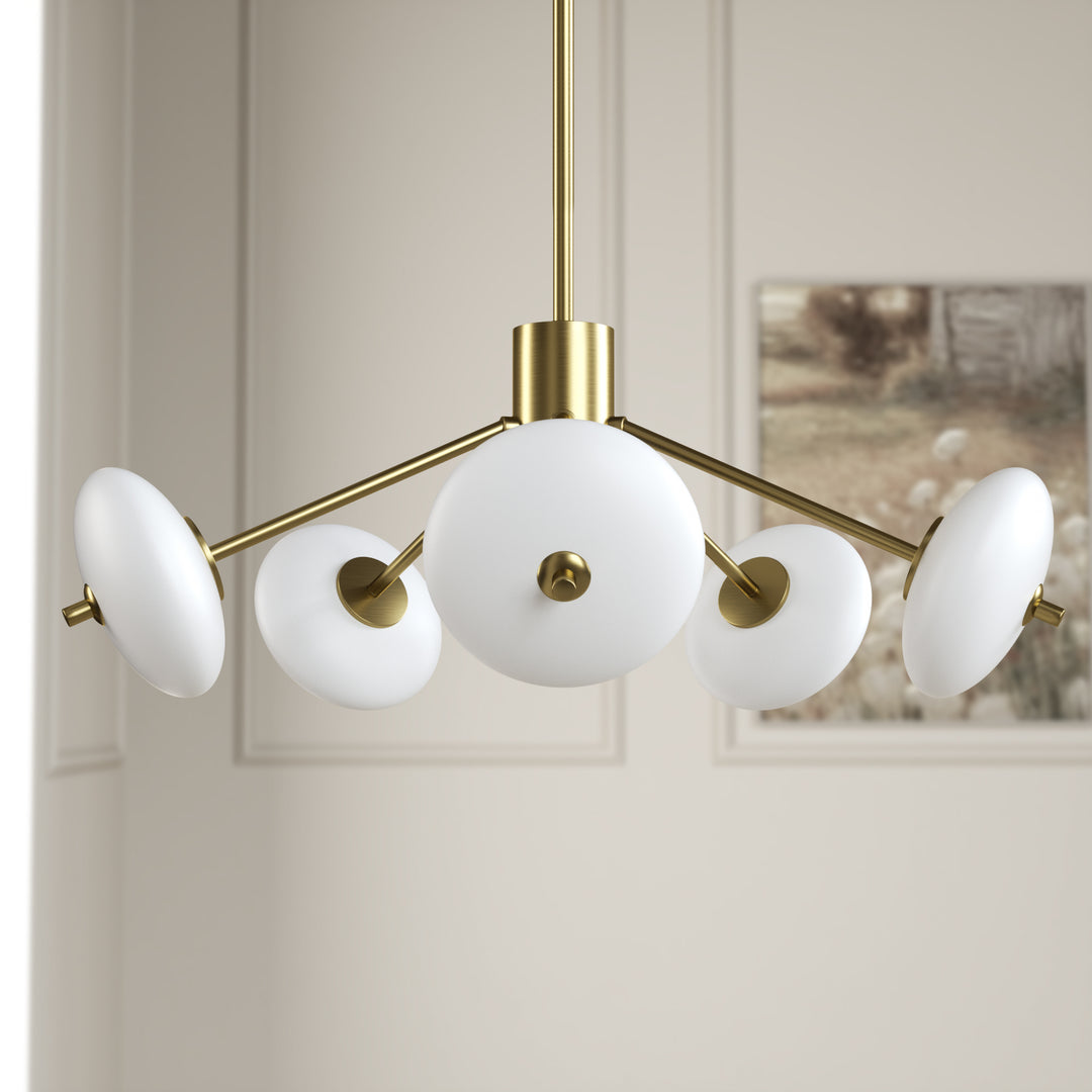 Nimbus 5 - Light Dimmable Modern Glass Led Chandelier For Hallway/Kitchen Island #29018