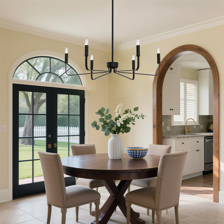 Essence 6 - Light 26"W Dimmable Classic Candle Style Chandelier #29020