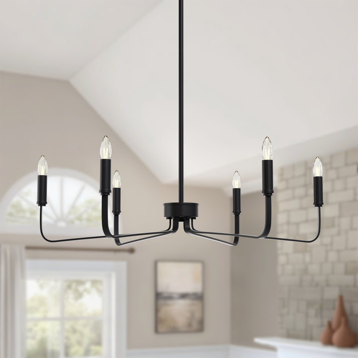Essence 6 - Light 26"W Dimmable Classic Candle Style Chandelier #29020
