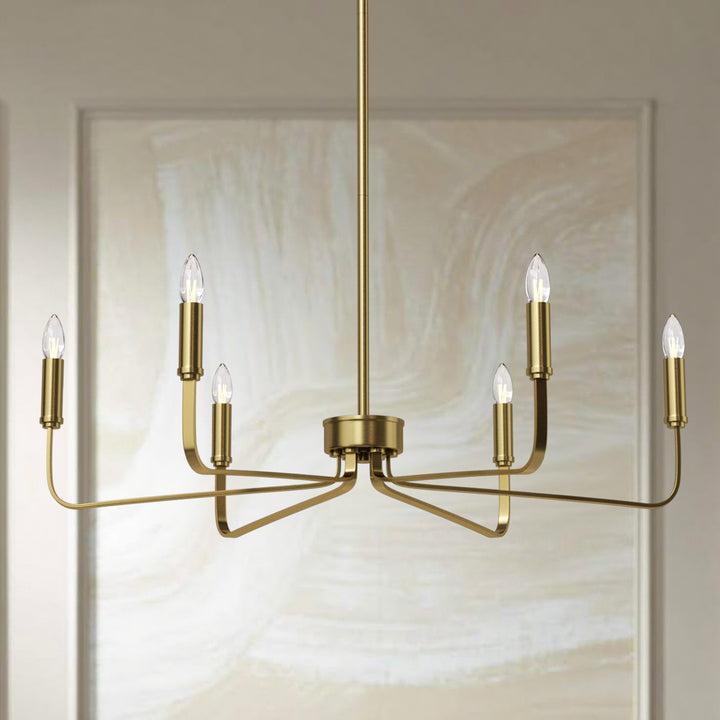 Essence 6 - Light 26"W Dimmable Classic Candle Style Chandelier #29020