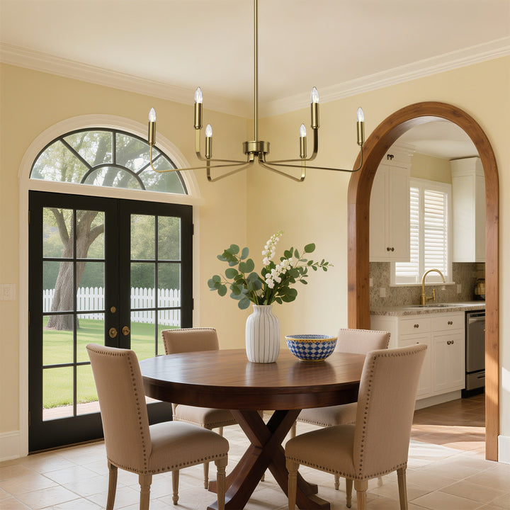 Essence 6 - Light 26"W Dimmable Classic Candle Style Chandelier #29020