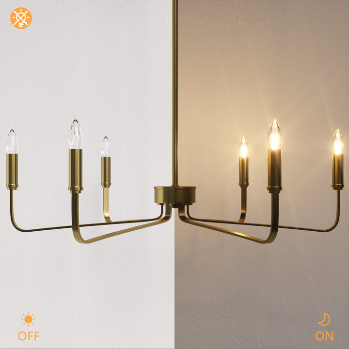 Essence 6 - Light 26"W Dimmable Classic Candle Style Chandelier #29020