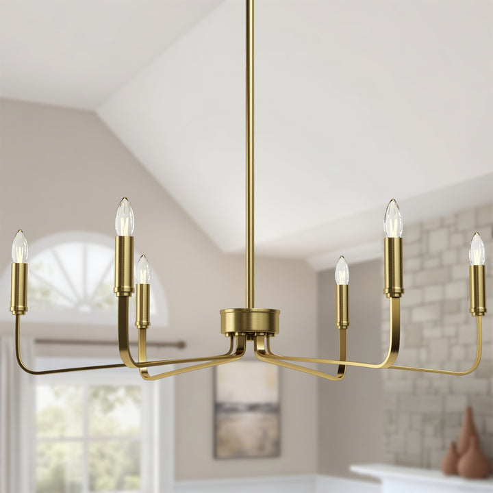 Essence 6 - Light 26"W Dimmable Classic Candle Style Chandelier #29020