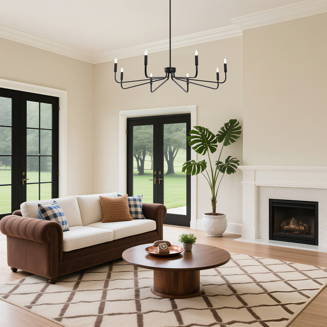 Essence 6 - Light 26"W Dimmable Classic Candle Style Chandelier #29020