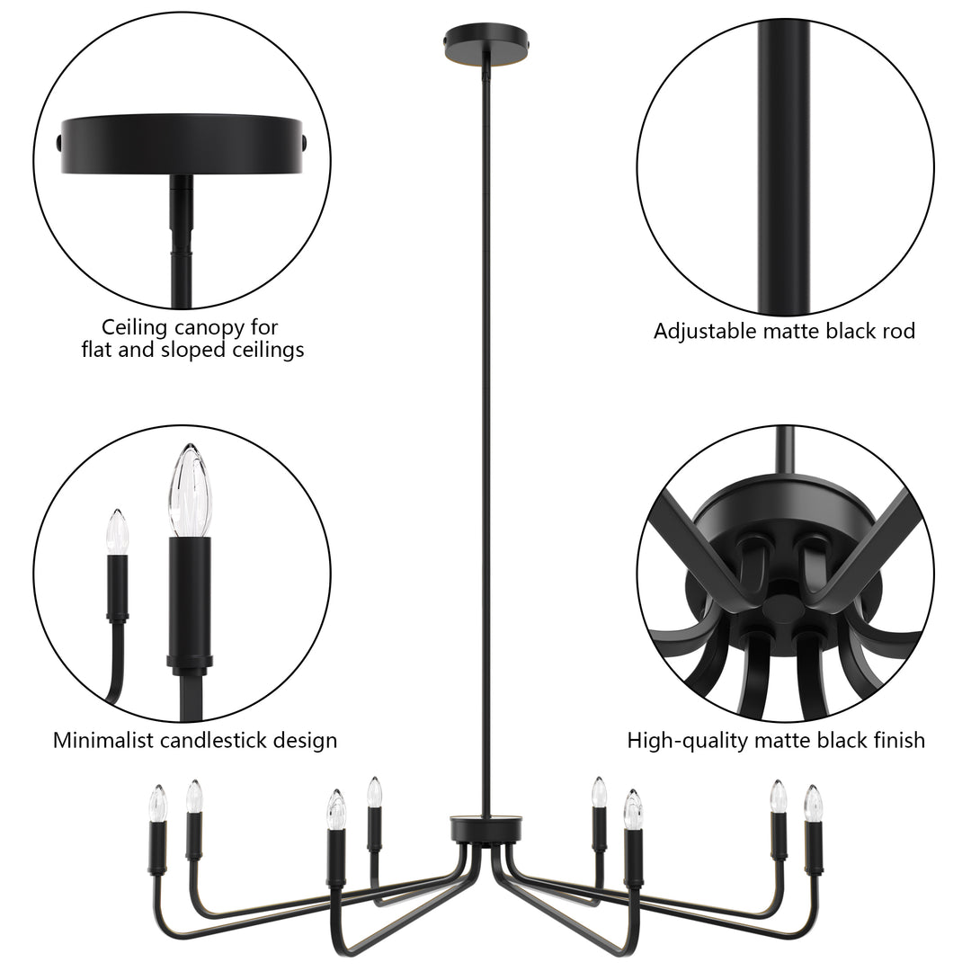 Essence 6 - Light 26"W Dimmable Classic Candle Style Chandelier #29020
