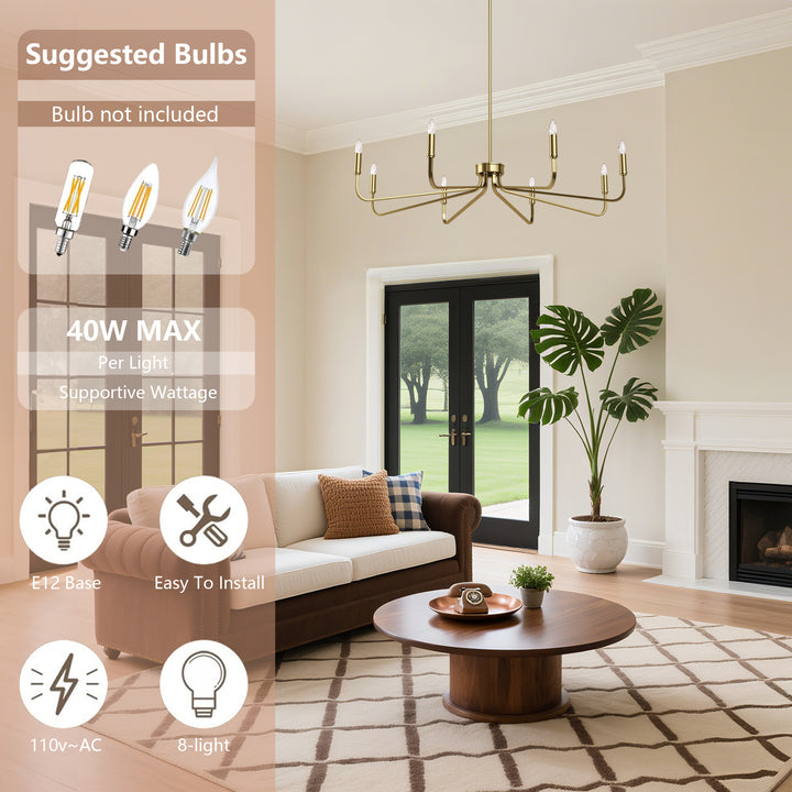 Essence 6 - Light 26"W Dimmable Classic Candle Style Chandelier #29020