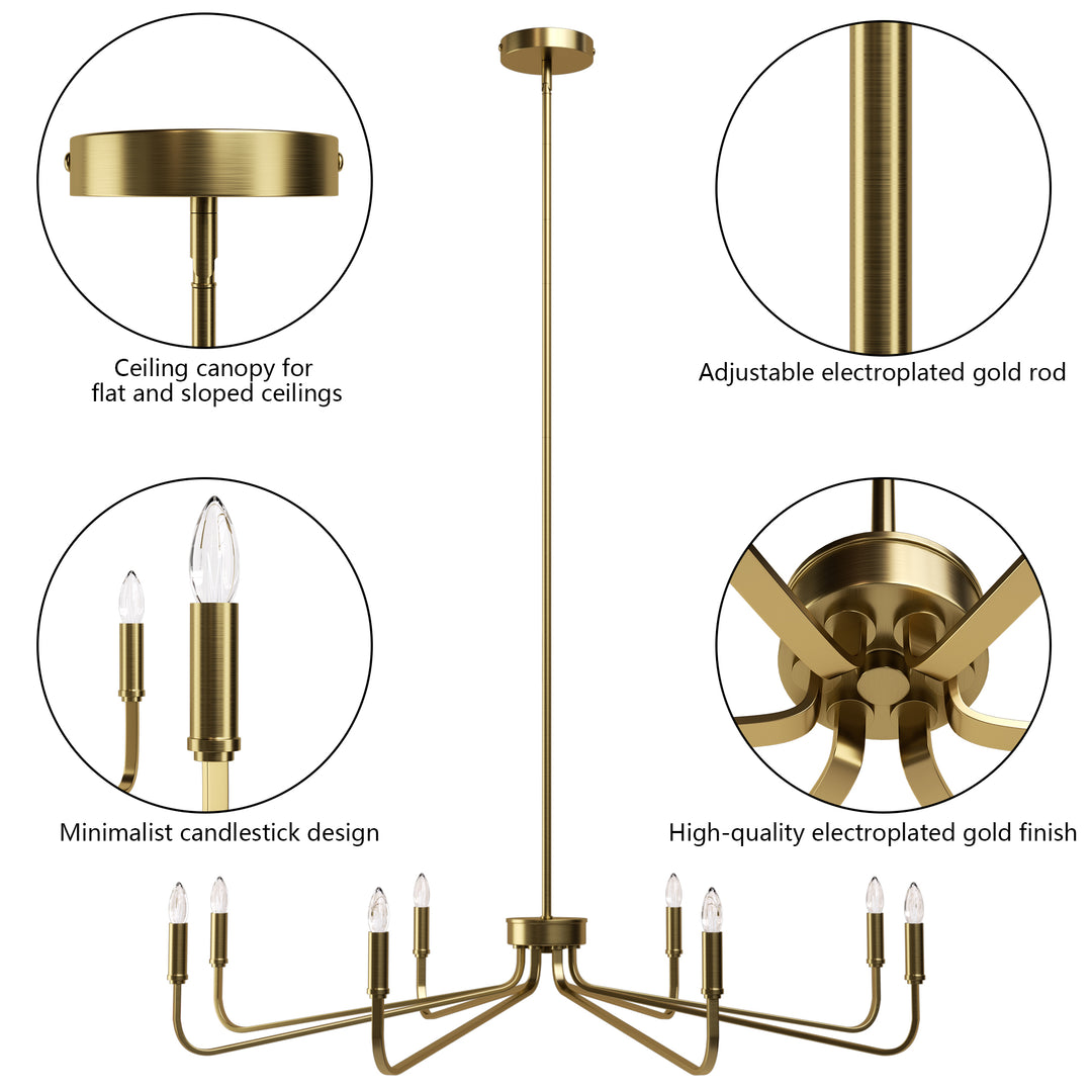Essence 6 - Light 26"W Dimmable Classic Candle Style Chandelier #29020