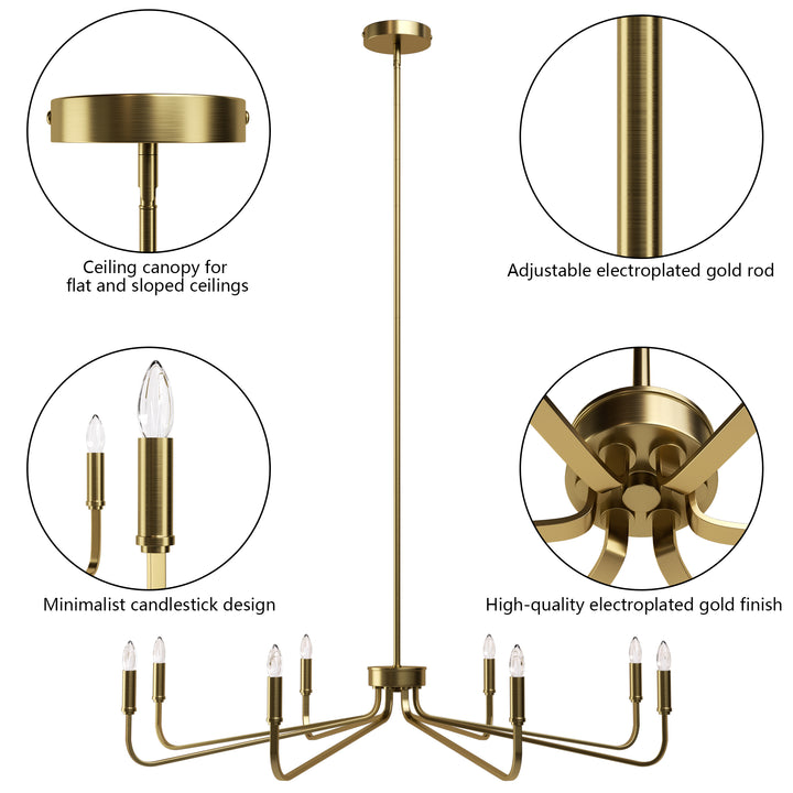 Essence 6 - Light 26"W Dimmable Classic Candle Style Chandelier #29020