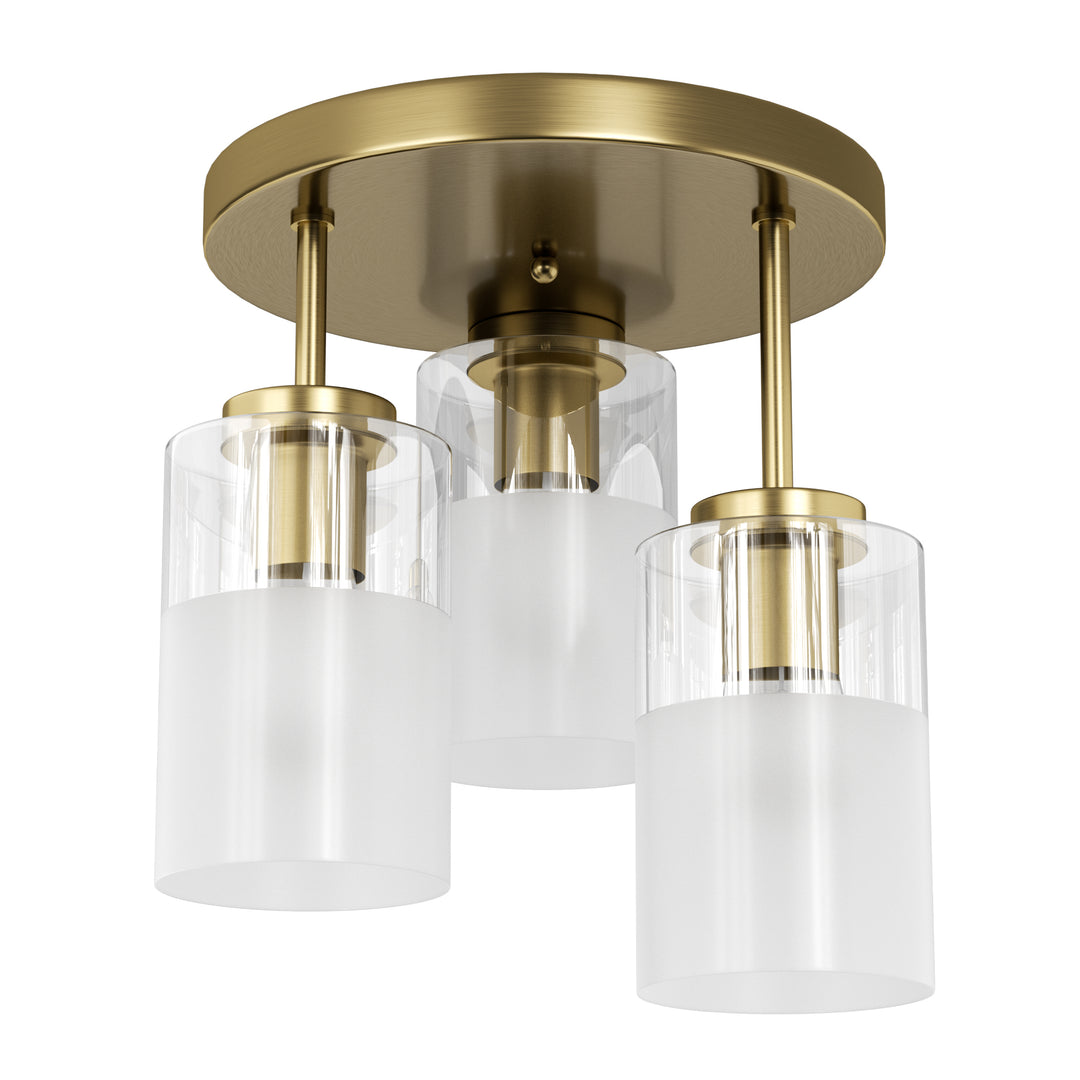Glimmer 11.5"-3 Lights Modern Clear Glass + Frosted Glass Cluster Semi Flush Mount Ceiling Light #29021