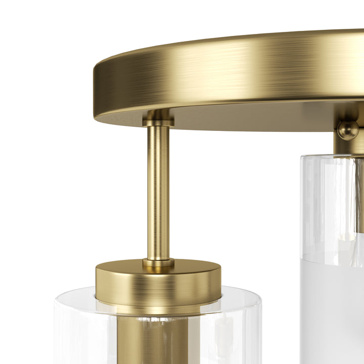 Glimmer 11.5"-3 Lights Modern Clear Glass + Frosted Glass Cluster Semi Flush Mount Ceiling Light #29021