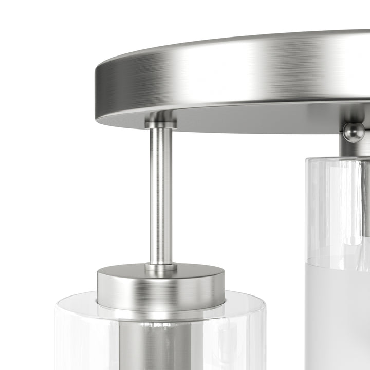 Glimmer 11.5"-3 Lights Modern Clear Glass + Frosted Glass Cluster Semi Flush Mount Ceiling Light #29021
