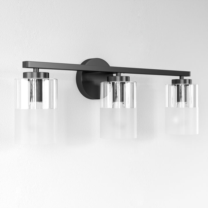 Lumin 24W" 3-Light Dimmable Wall Sconce With Frosted Glass And Clear Glass, E26 Base,Modern Bathroom Vanity Light #29021