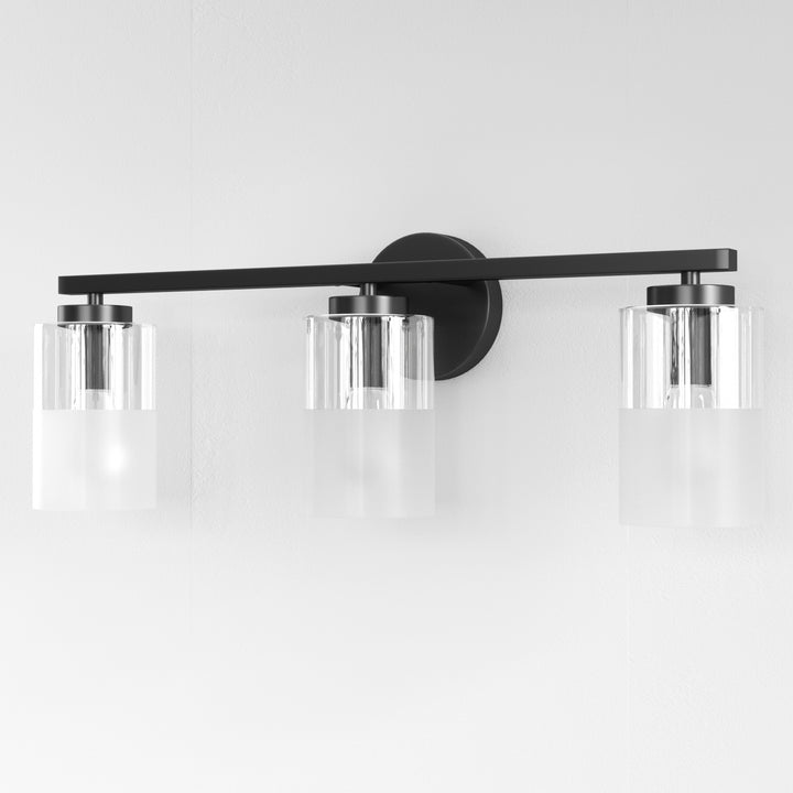 Lumin 24W" 3-Light Dimmable Wall Sconce With Frosted Glass And Clear Glass, E26 Base,Modern Bathroom Vanity Light #29021