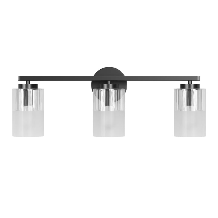 Lumin 24W" 3-Light Dimmable Wall Sconce With Frosted Glass And Clear Glass, E26 Base,Modern Bathroom Vanity Light #29021