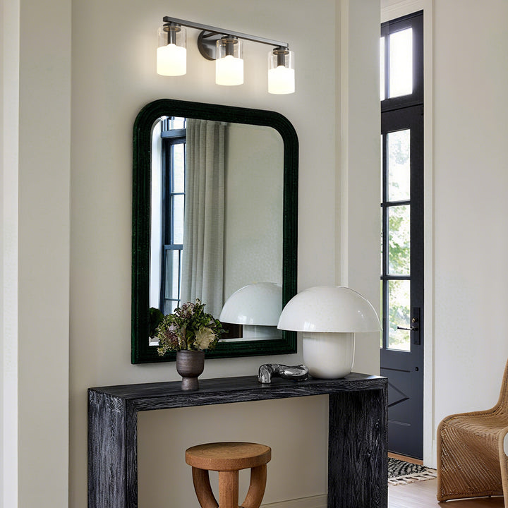 Lumin 24W" 3-Light Dimmable Wall Sconce With Frosted Glass And Clear Glass, E26 Base,Modern Bathroom Vanity Light #29021