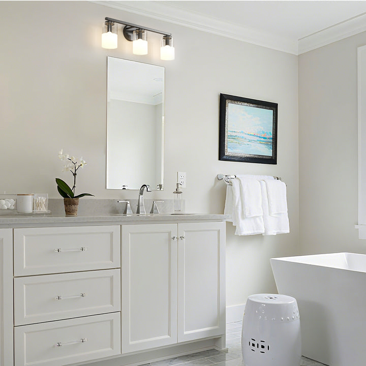 Lumin 24W" 3-Light Dimmable Wall Sconce With Frosted Glass And Clear Glass, E26 Base,Modern Bathroom Vanity Light #29021