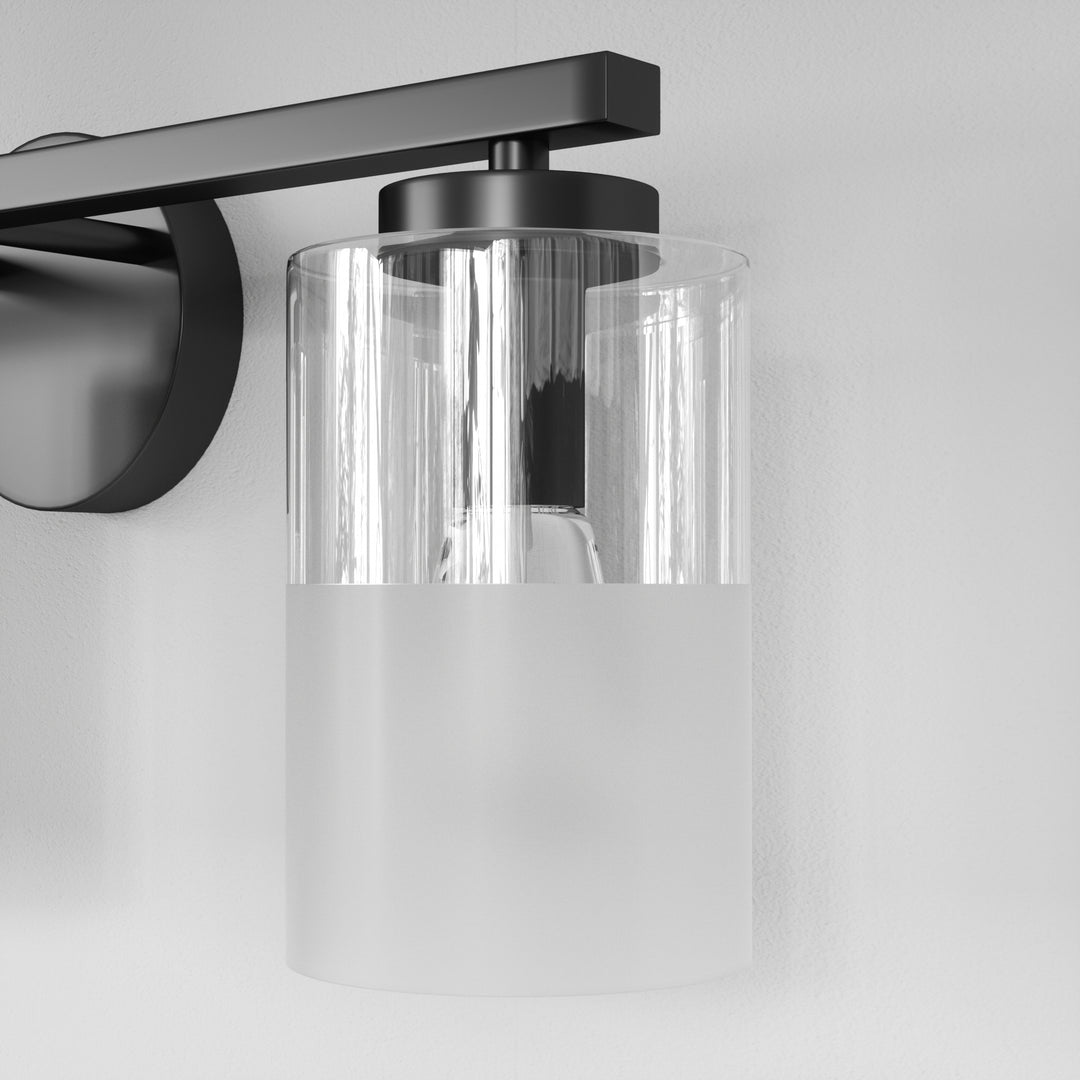 Lumin 24W" 3-Light Dimmable Wall Sconce With Frosted Glass And Clear Glass, E26 Base,Modern Bathroom Vanity Light #29021