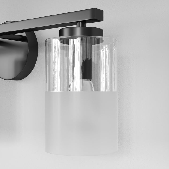Lumin 24W" 3-Light Dimmable Wall Sconce With Frosted Glass And Clear Glass, E26 Base,Modern Bathroom Vanity Light #29021