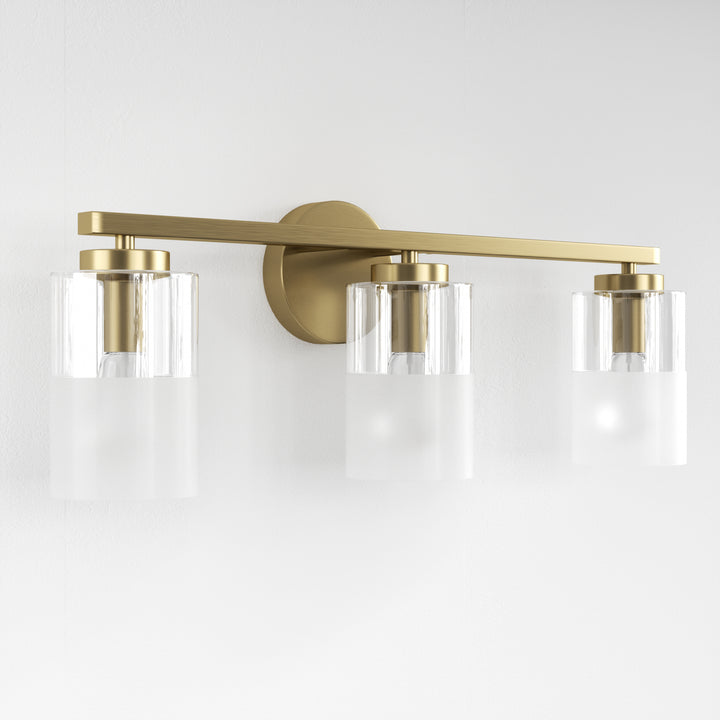 Lumin 24W" 3-Light Dimmable Wall Sconce With Frosted Glass And Clear Glass, E26 Base,Modern Bathroom Vanity Light #29021