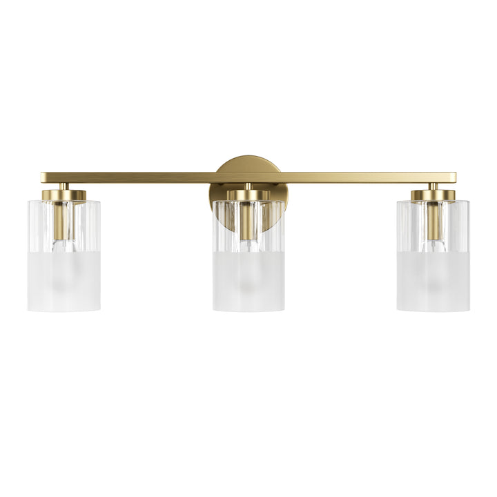 Lumin 24W" 3-Light Dimmable Wall Sconce With Frosted Glass And Clear Glass, E26 Base,Modern Bathroom Vanity Light #29021