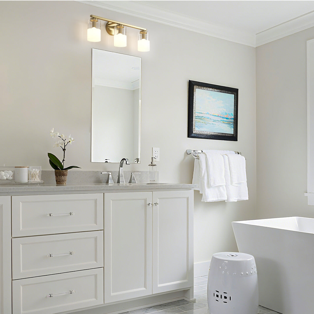 Lumin 24W" 3-Light Dimmable Wall Sconce With Frosted Glass And Clear Glass, E26 Base,Modern Bathroom Vanity Light #29021