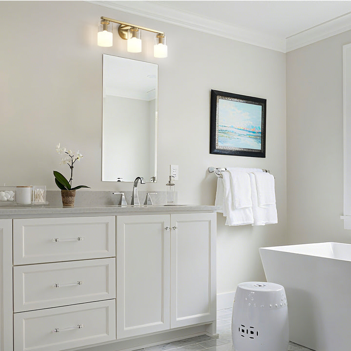 Lumin 24W" 3-Light Dimmable Wall Sconce With Frosted Glass And Clear Glass, E26 Base,Modern Bathroom Vanity Light #29021