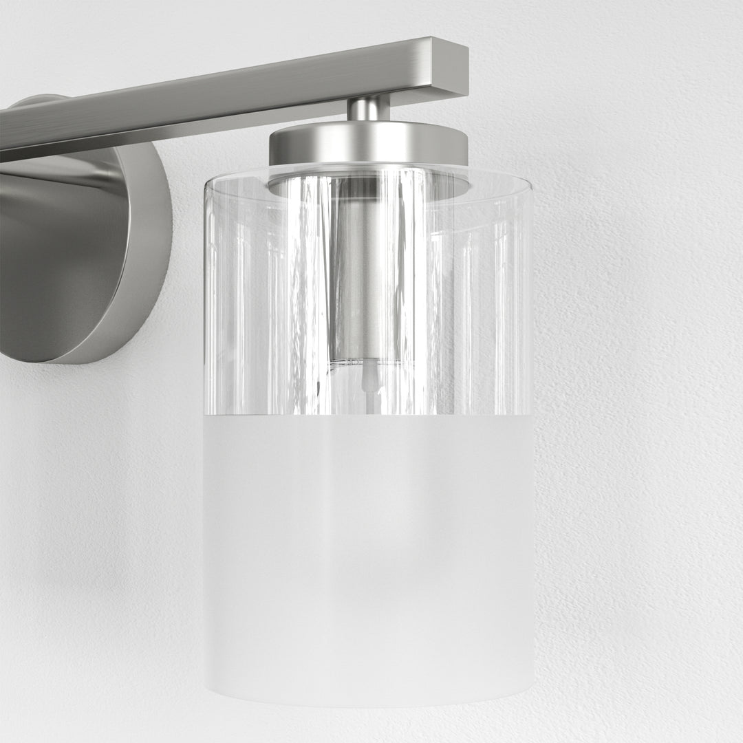 Lumin 24W" 3-Light Dimmable Wall Sconce With Frosted Glass And Clear Glass, E26 Base,Modern Bathroom Vanity Light #29021